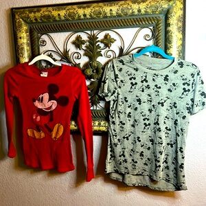 Disney Tops - red Waffle LS & grey graphic SS tee - Sz  S